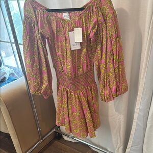 Pink and Green Women's Dress